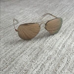 Ray Ban Gold Mirrored Aviator Sunglasses
